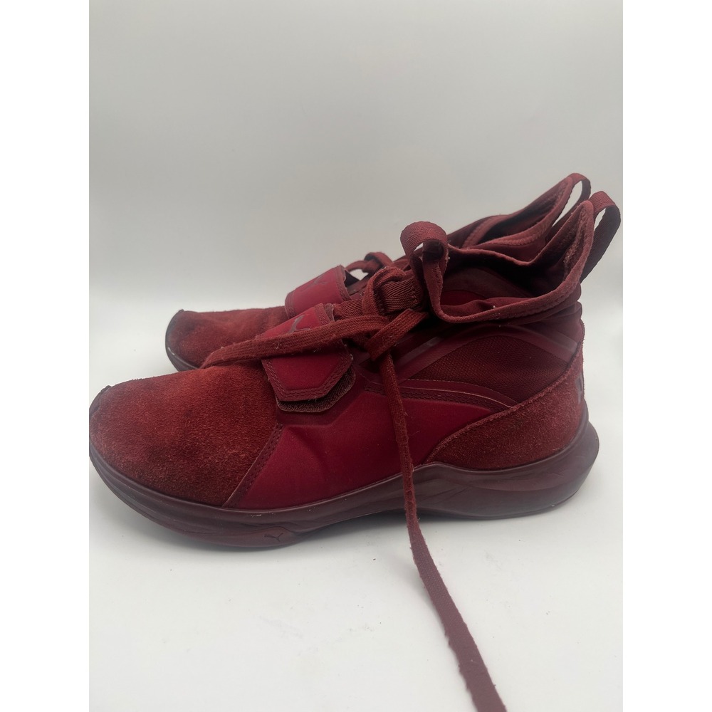 Puma Ignite Mid Top Sneakers Burgundy Suede Textile Athletic Shoes